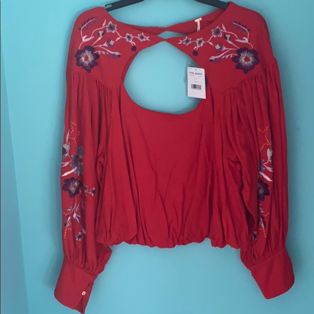 Free People Embroidered Top NWT